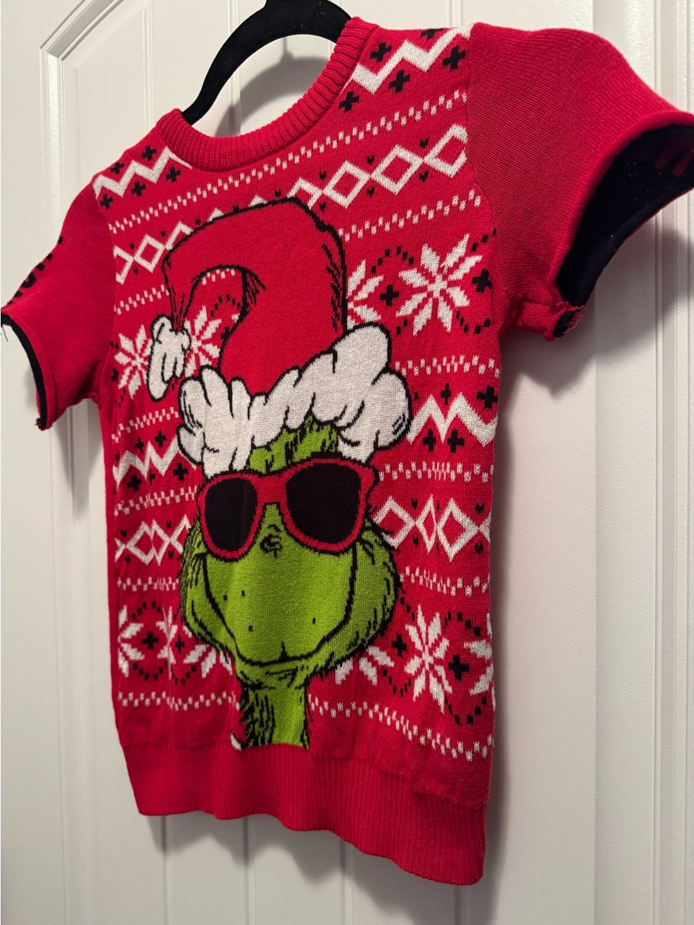 Kids' Red Grinch Holiday Sweater Top